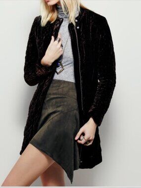 Liberty Garden For Free People Suede Mini Skirt